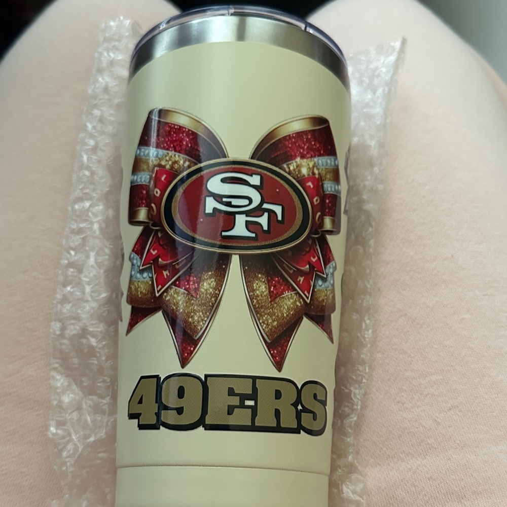 Custom 49ers Cream Tumbler